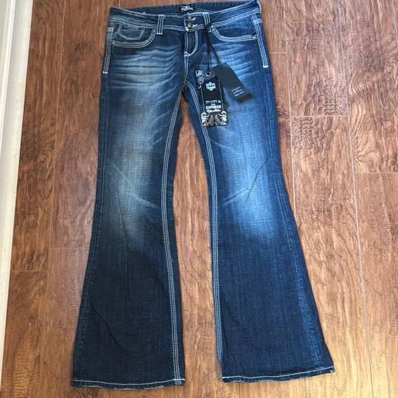 Bebock for Express Flare size US 10, EUR 30, Blue Flare Wide Leg Jeans - Picture 1 of 5